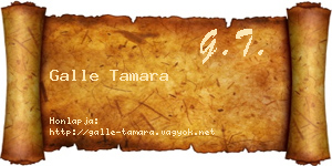 Galle Tamara névjegykártya